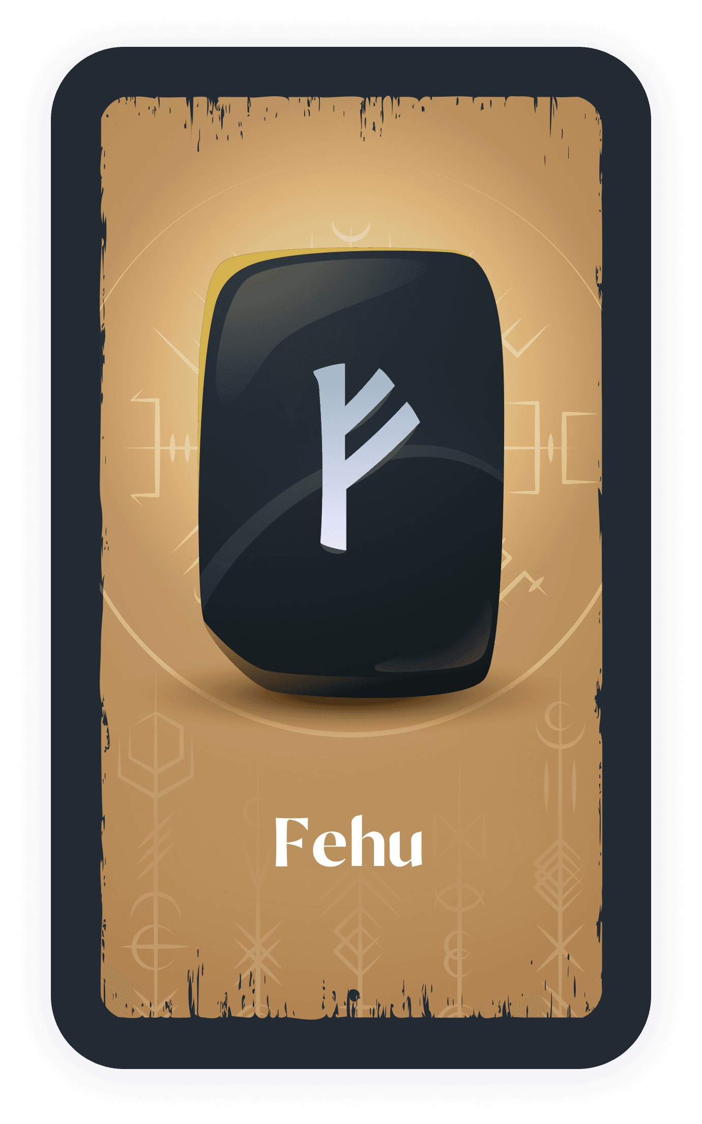 Fehu rune card